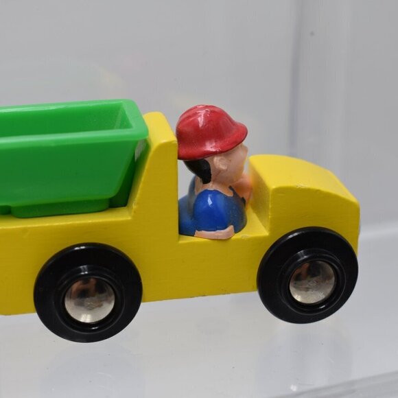 Wooden Tumble Tree Town Folk Wooden Dump Truck Construction Worker Driver n Bus - Picture 9 of 10